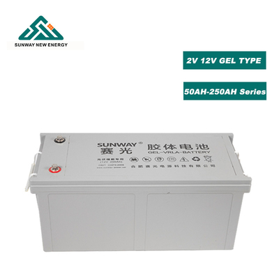 شارژ 12 ولت 200ah / 250ah باتری های گِل اسید سرب خورشیدی مواد انتخاب شده برای خورشیدی