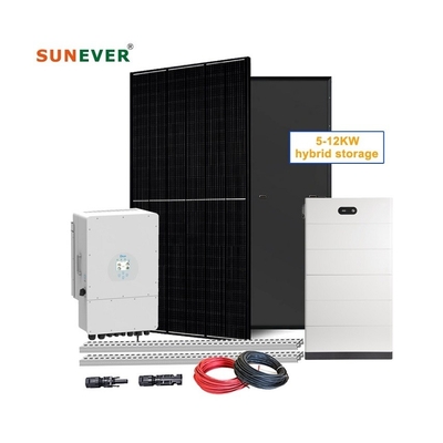 سیستم انرژی خورشیدی هیبریدی سیلیکون تک کریستال 5kw 10kw 15kw برای طراحی پیش فروش