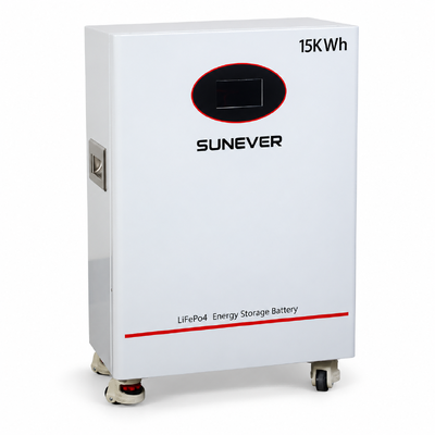 باتری ذخیرهسازی خورشیدی SUNEVER TD-15 51.2V 300Ah LiFePO4 با ظرفیت 15.36 کیلووات ساعت و جریان 200 آمپر با قابلیت CAN RS485 ایستاده روی زمین