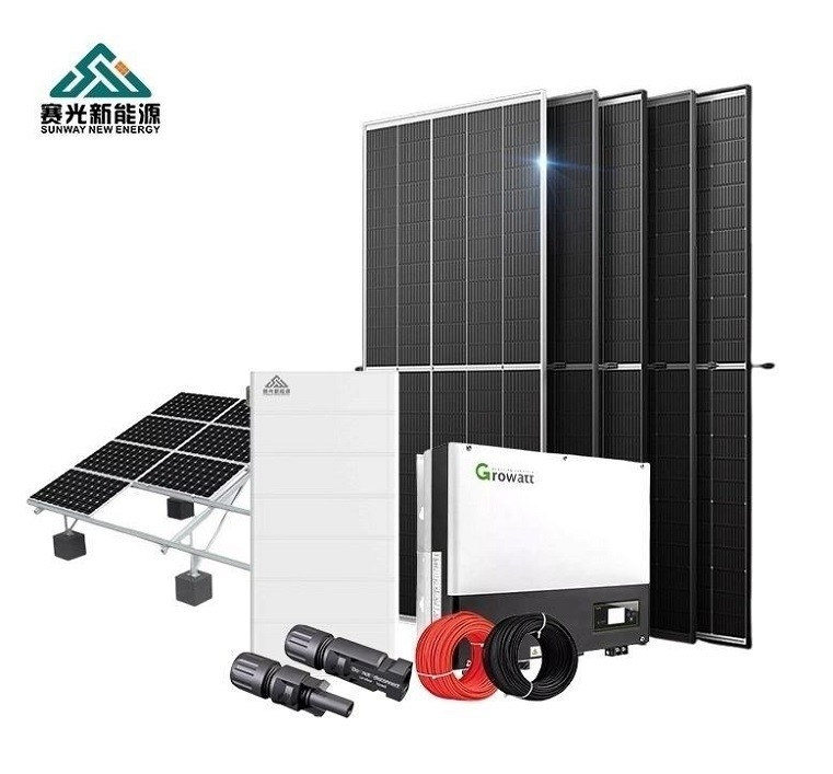 سیستم انرژی خورشیدی خانگی 10 کیلووایت که توسط کیت پانل خورشیدی 10000 وات و ذخیره سازی شامل می شود