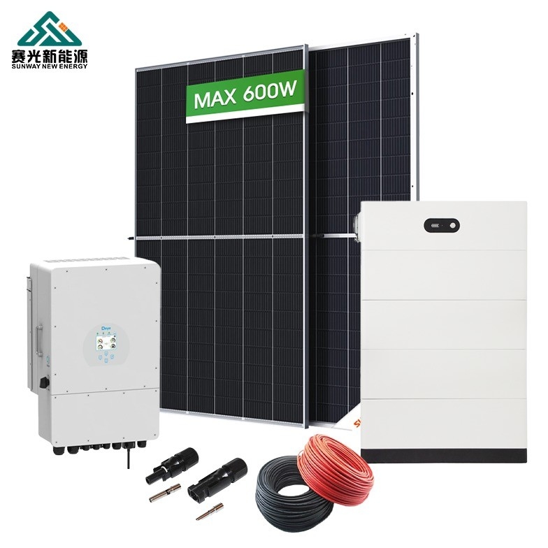 سقف نصب باتری سرب اسید 5kw 8kw 10kw سیستم انرژی خورشیدی برای خانه در حالت هیبریدی