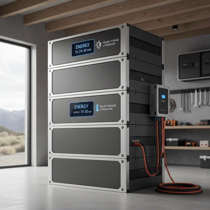 انرژی 10.24kWh تا 30kWh باتری ذخیره سازی خورشیدی لیتیوم یون محدوده قدرت خروجی 10 تا 20 KWh سیستم ذخیره سازی برق خارج از شبکه